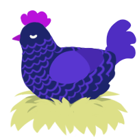pretty, a navy and indigo chicken with a lace pattern