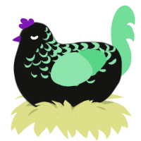 A black and spring chicken with a half-lace pattern
