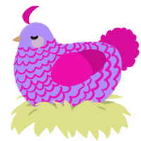 TBN, a lilac and fuchsia chicken with a lace pattern
