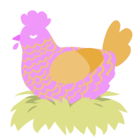 A lavender and honey chicken with a lace pattern