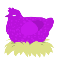 AMETHYST, a amethyst chicken with a speckle pattern