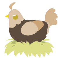 (unnamed), a bark and beige chicken with a head pattern