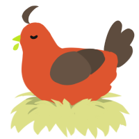 (unnamed), a vermilion and bark chicken