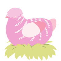 (unnamed), a pink and rose chicken with a half-bar pattern