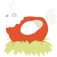 (unnamed), a vermilion and white chicken with a head pattern