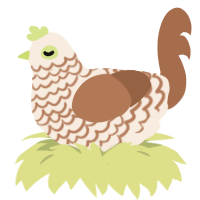 (unnamed), a cream and brown chicken with a lace pattern