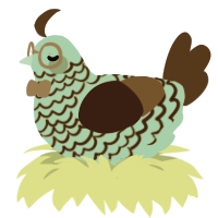 mint chip, a red and silver chicken with a lace pattern