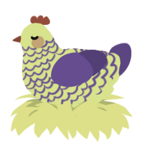 (unnamed), a lemon and overcast chicken with a lace pattern