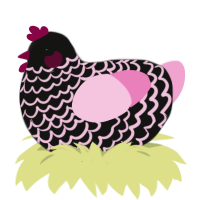 (unnamed), a black and pink chicken with a lace pattern