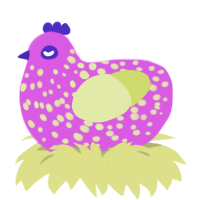 Sweet Pea, a orchid and lemon chicken with a speckle pattern