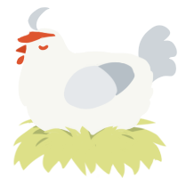 Traffic Cone, a white and mist chicken