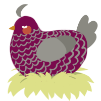 dusty orange, a wine and ash chicken with a lace pattern