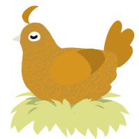 A gold and ochre chicken with a double-lace pattern
