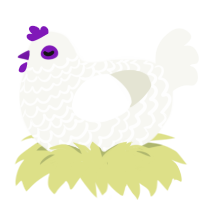 white -violet zz, a white chicken with a lace pattern