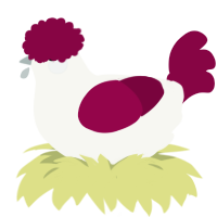 (unnamed), a white and maroon chicken