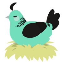 A mint and sable chicken with a neck-band pattern