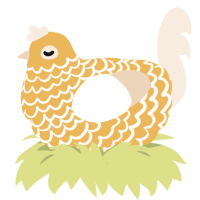 A honey and cream chicken with a lace pattern