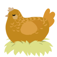 Captain, a ochre and orange chicken with a half-lace pattern