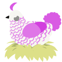 (unnamed), a white and orchid chicken with a lace pattern
