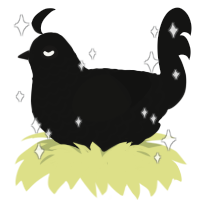 black xxy, a black chicken with a lace pattern