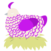 Crème de Mûre - AB, a cream and amethyst chicken with a lace pattern