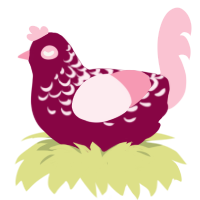 (unnamed), a maroon and rose chicken with a half-lace pattern