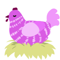 (unnamed), a orchid and lavender chicken with a bar pattern