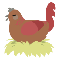 Medium Rare Steak, a brown and red chicken with a neck-band pattern