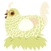 A lemon and cream chicken with a lace pattern