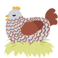(unnamed), a mist and russet chicken with a lace pattern