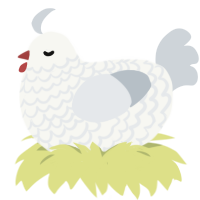 seagull fry fetcher, a white and mist chicken with a lace pattern