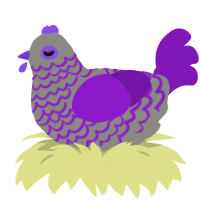 A ash and violet chicken with a lace pattern