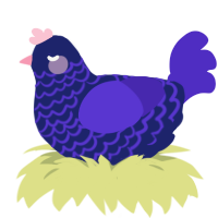 (unnamed), a navy and indigo chicken with a lace pattern