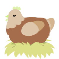 Bork, a brown and beige chicken with a head pattern