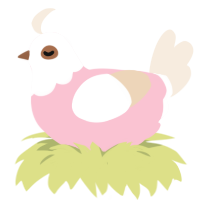 Buddy, a rose and cream chicken with a head pattern