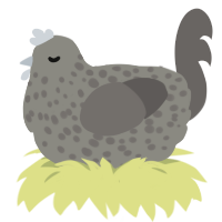 (unnamed), a ash and grey chicken with a speckle pattern