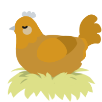 Copper, a gold and ochre chicken with a head pattern