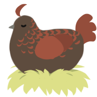 Volcano, a bark and russet chicken with a half-lace pattern