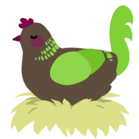 A bark and grass chicken with a neck-band pattern