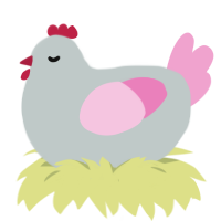 (unnamed), a silver and pink chicken