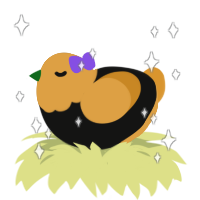 Punkin, a black and orange chicken with a head pattern