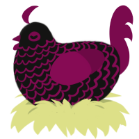 Mortician, a black and wine chicken with a lace pattern