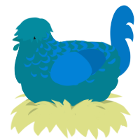 A sea and sapphire chicken with a half-lace pattern