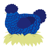 A ultramarine and navy chicken with a lace pattern