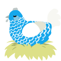 This chicken isnt it, a sky and white chicken with a lace pattern