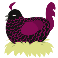 Intrusive Thought, a black and wine chicken with a lace pattern