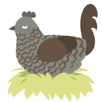 A ash and bark chicken with a lace pattern