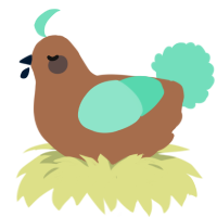 Kiwi, a brown and mint chicken