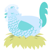 Reito Todoroki, a white and mint chicken with a lace pattern