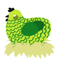 Limeade, a lime and leaf chicken with a lace pattern